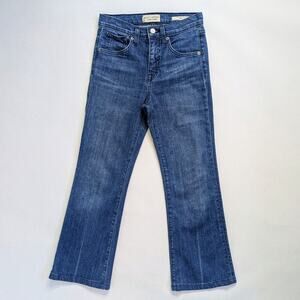 Nili Lotan Jeans Celia Women's 24 Blue Mid Rise Flare Stretch Denim Zipper Fly